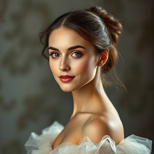 Portrait d'Isabelle Moreau, fondatrice de L'Académie de la Danse Étoile, en tenue de ballerine